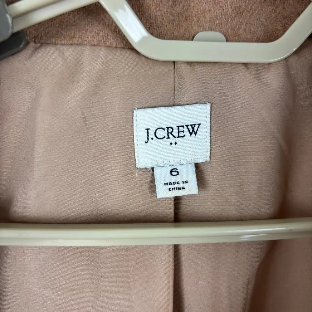 J.Crew City Coat Heather Acorn Brown 6 wool blend AB945